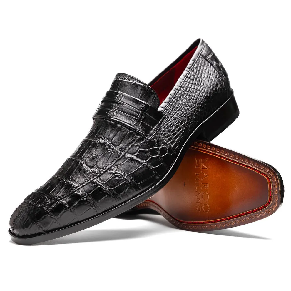 Marco Di Milano Matteo Men's Shoes Genuine Alligator Dress Penny Loafers (MDM1182)