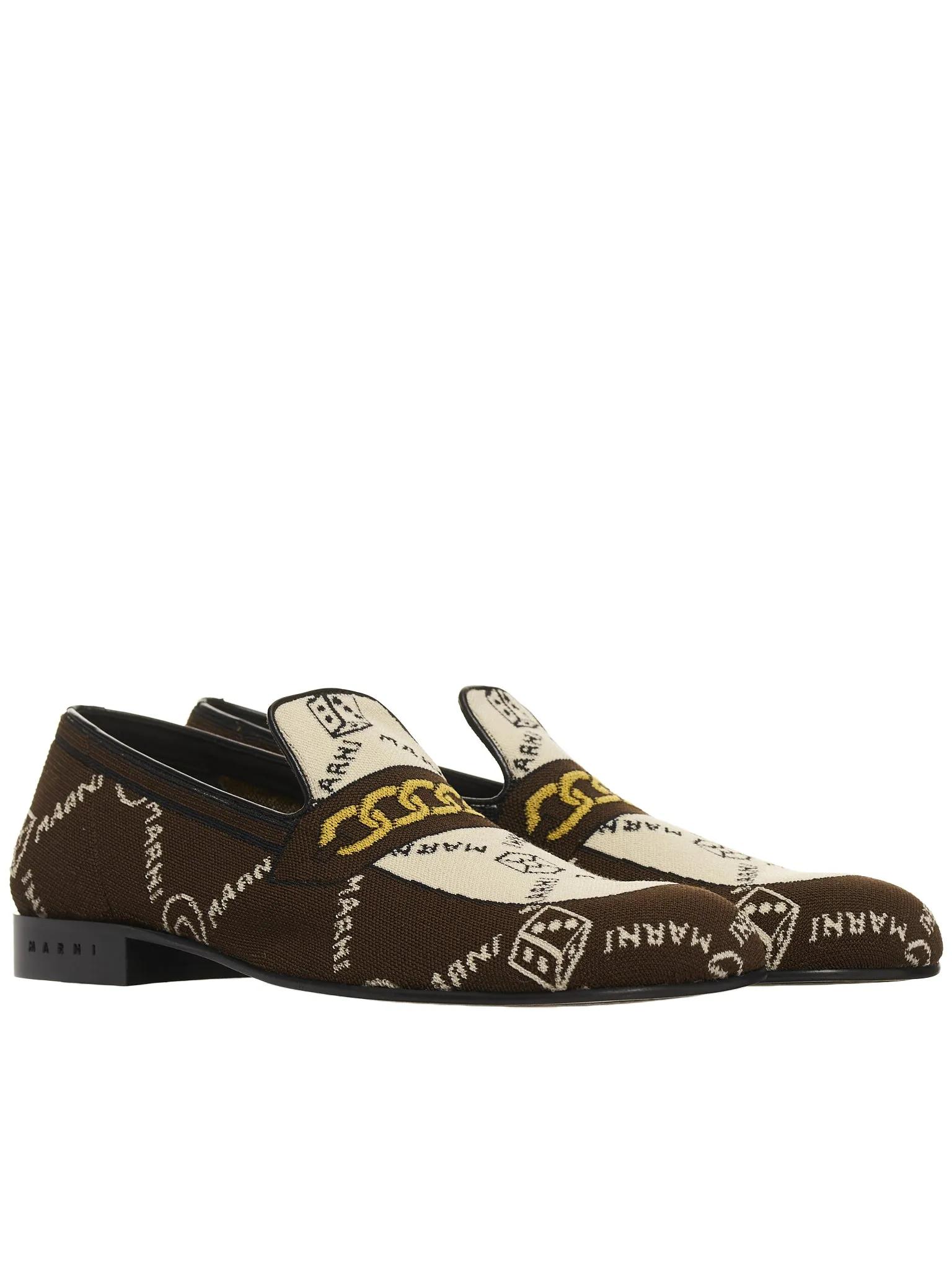 Marnigram Trompe L'oeil Jacquard Moccasins (MOMR003802-P4601-Z2Q07-BLACK-W)