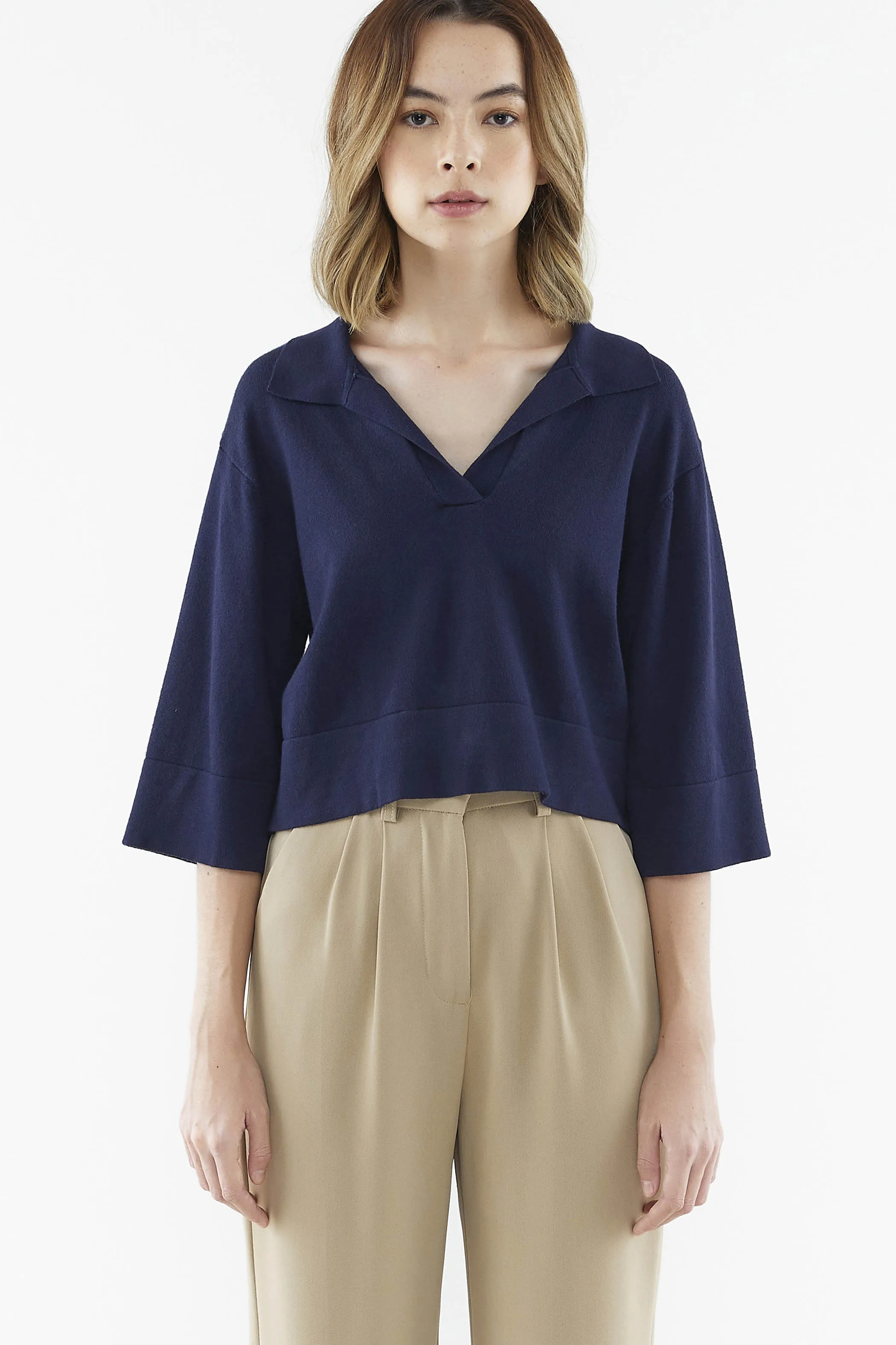 Maysen Collared Knit Top 