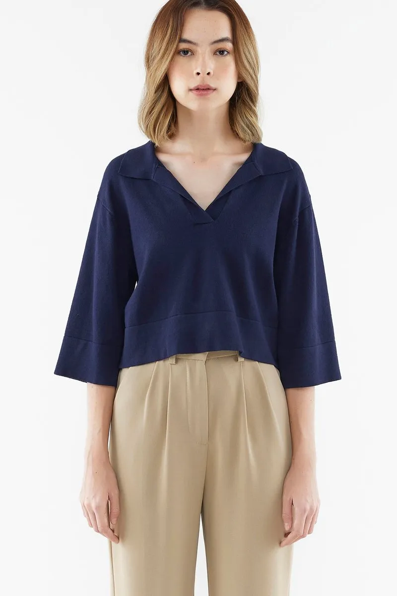 Maysen Collared Knit Top 