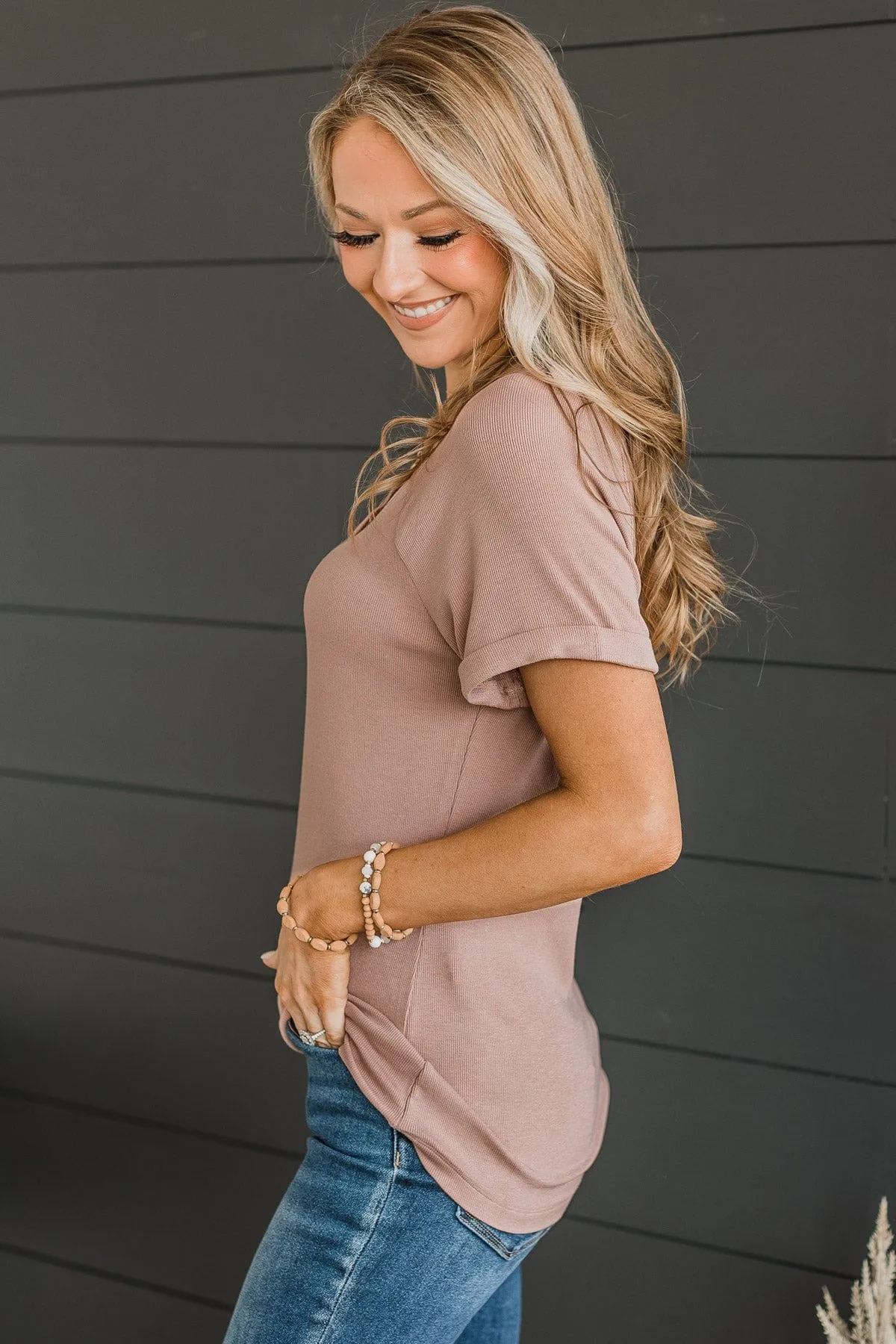 Dusty Mauve Knit Top