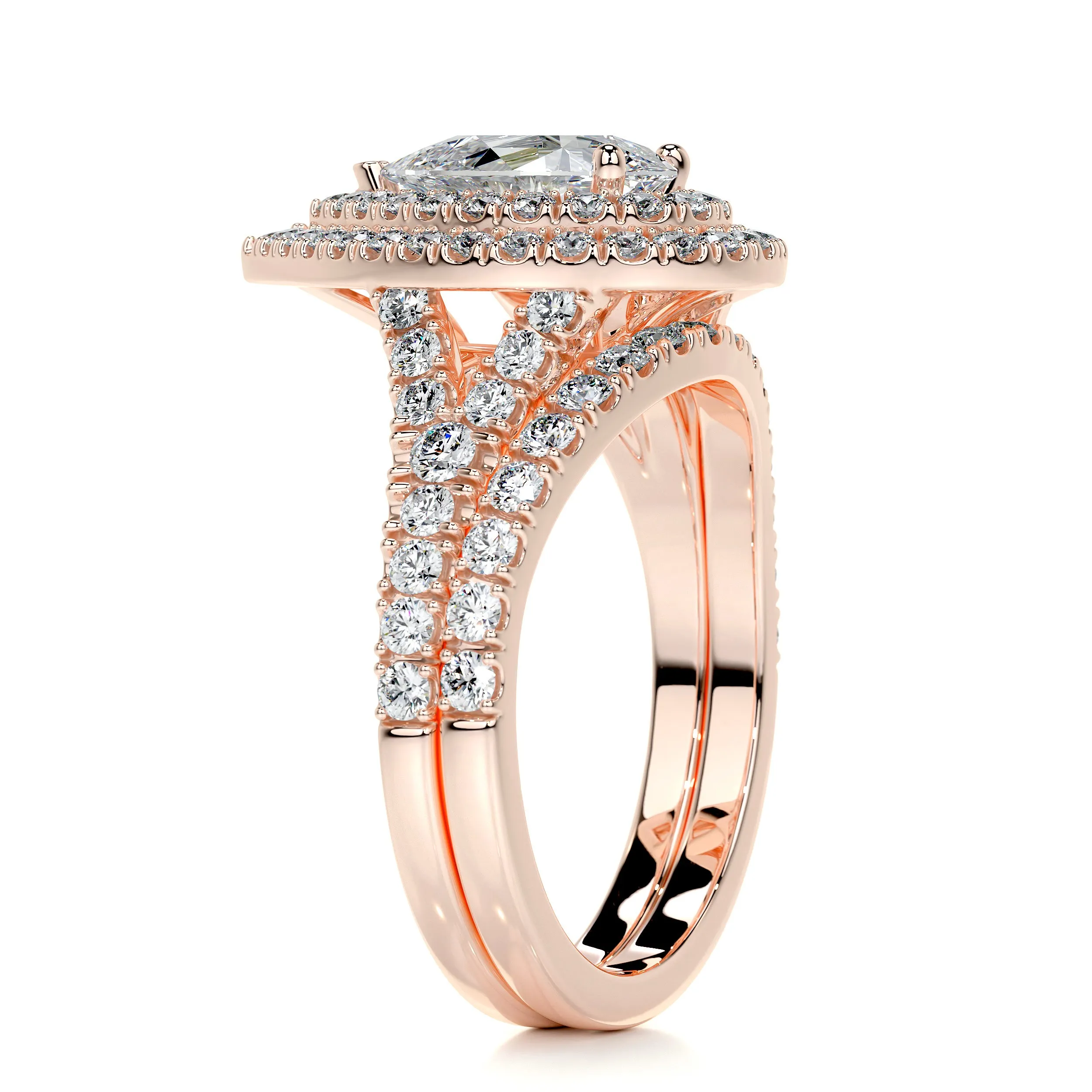 Melanie Diamond Bridal Set -14K Rose Gold