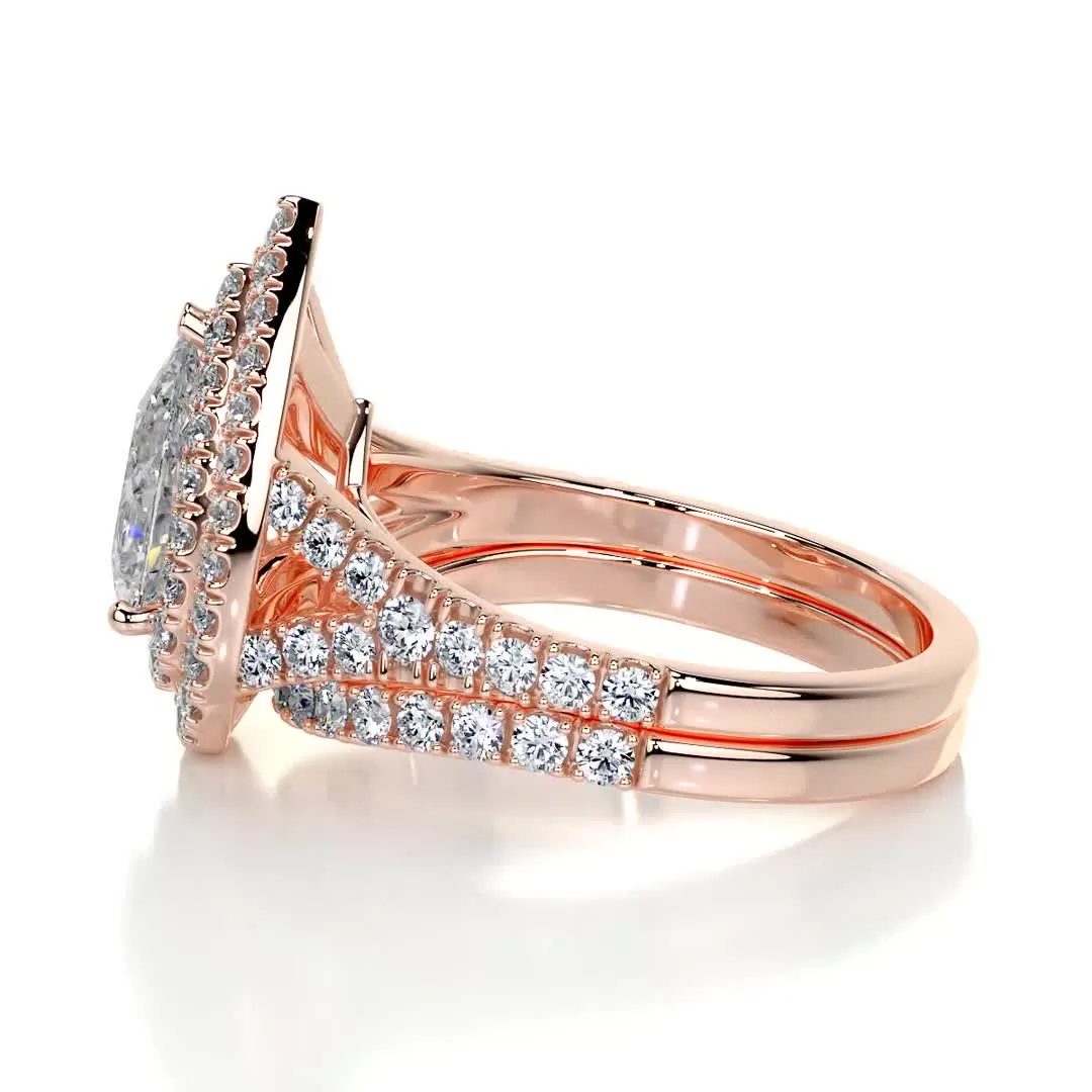 Melanie Diamond Bridal Set -14K Rose Gold