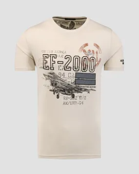 Men's beige T-shirt Aeronautica Militare 242TS2325J641-73098