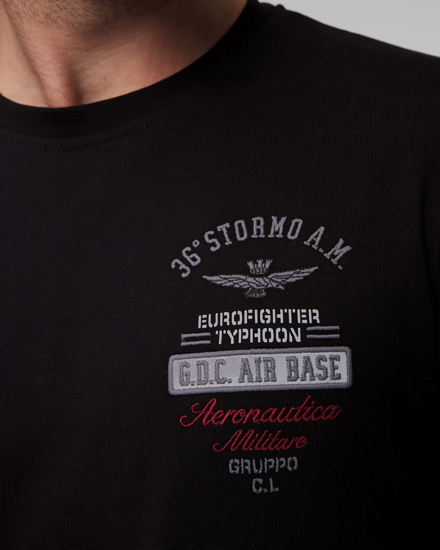 Men's black T-shirt Aeronautica Militare 242TS2326J641-34300