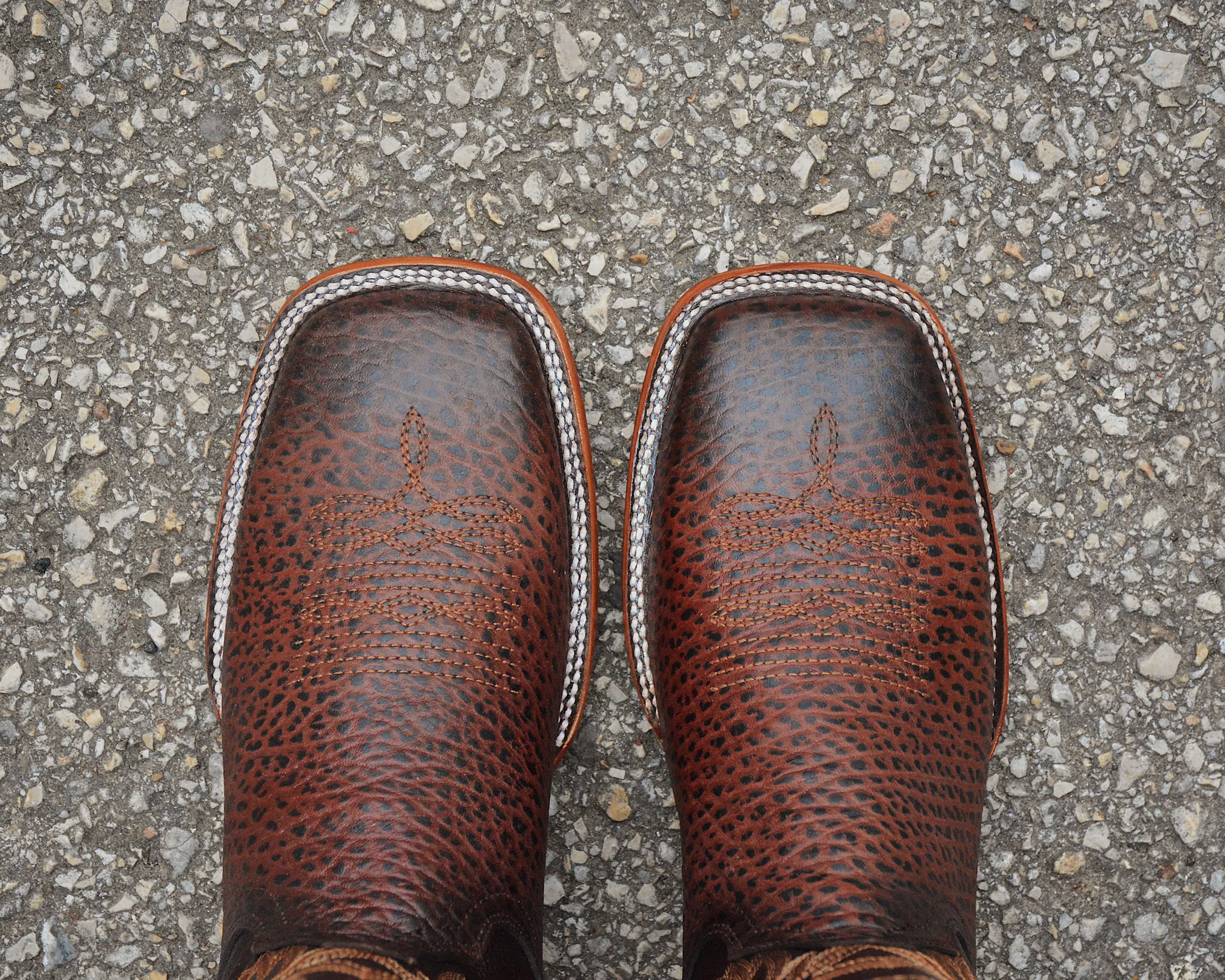 Square Toe Western Boots for Men - Dark Chocolate