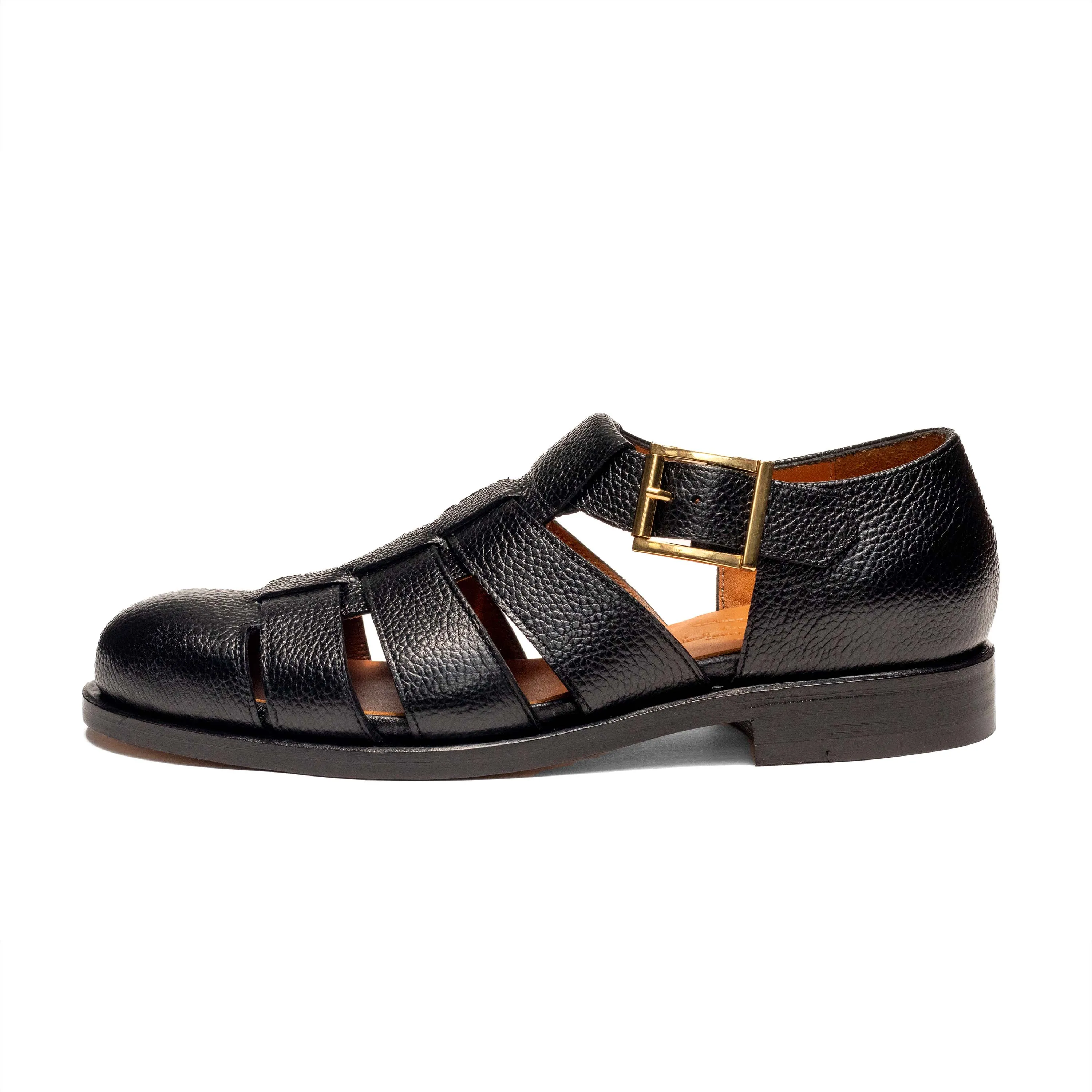 Genuine Leather Men's Black Picollo Gurkha Sandal 98819