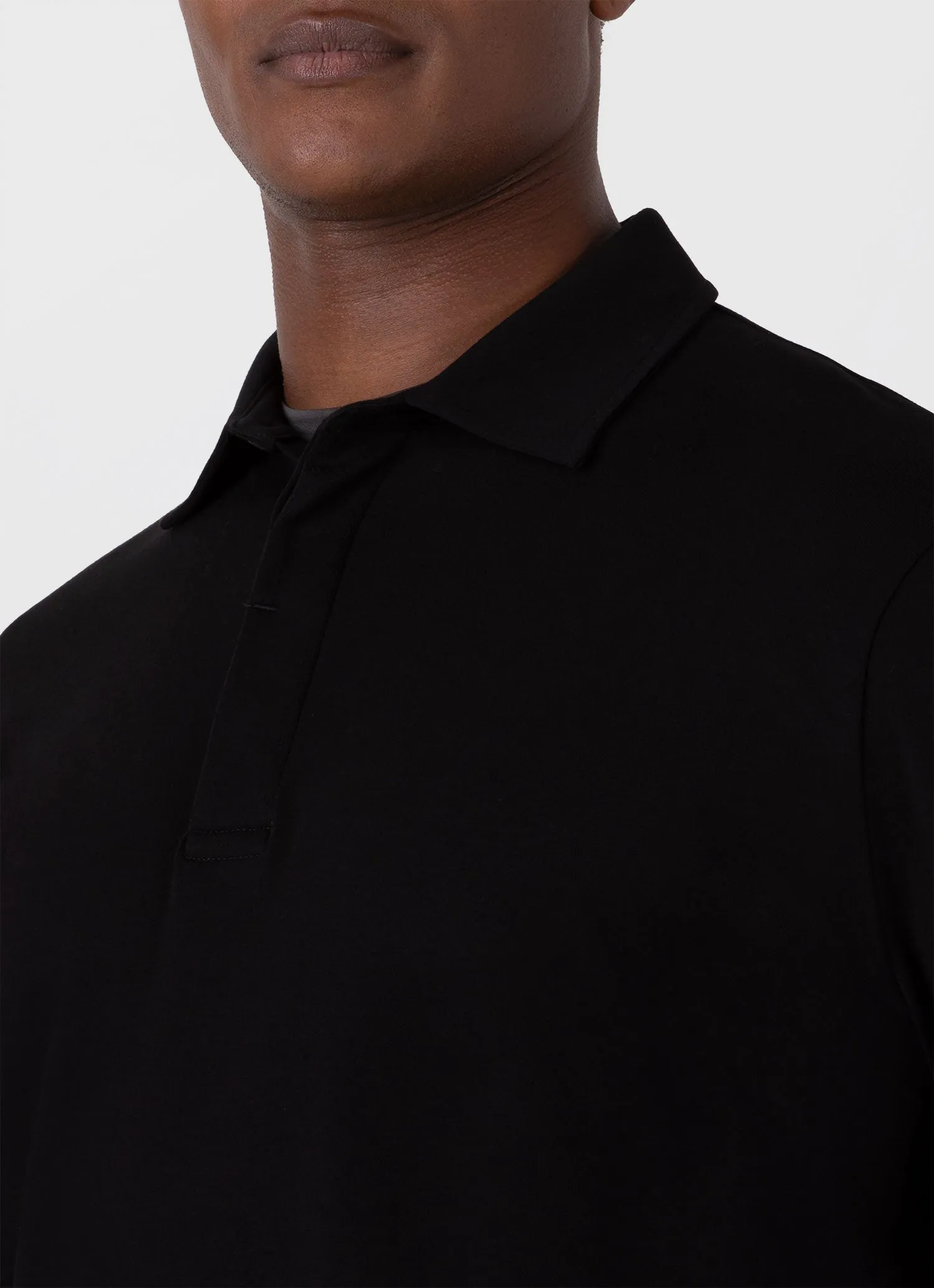 Men's Heavyweight Rugby Polo Shirt in Black