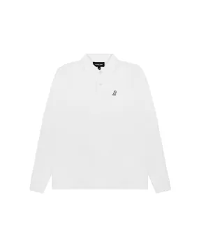 Men's Long Sleeve Polo Shirt - Brilliant White A11