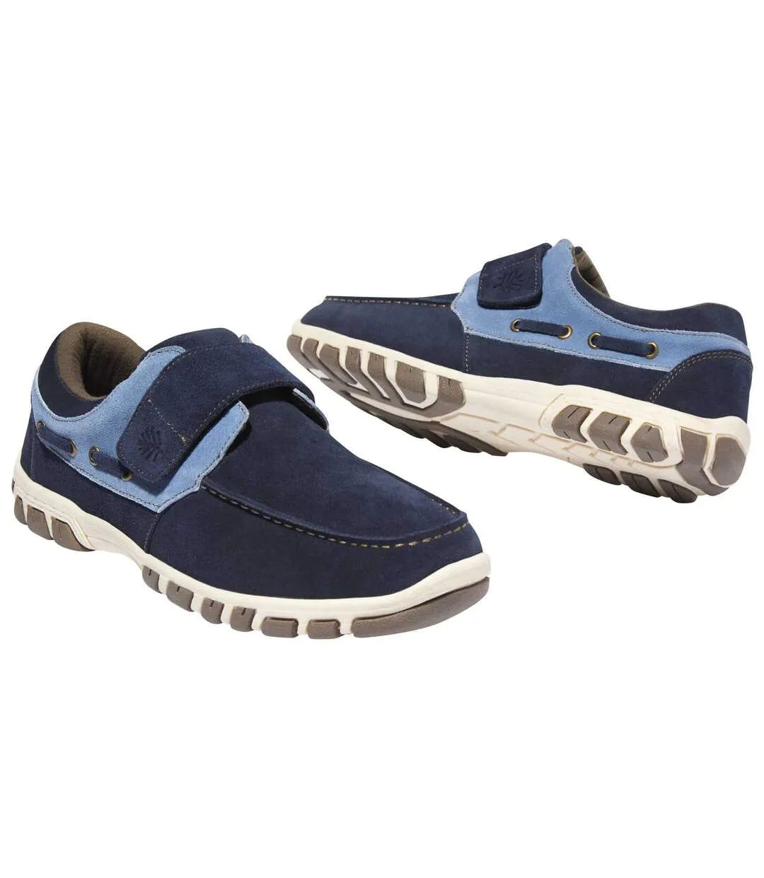 Navy Hook-and-Loop Men's Moccasins