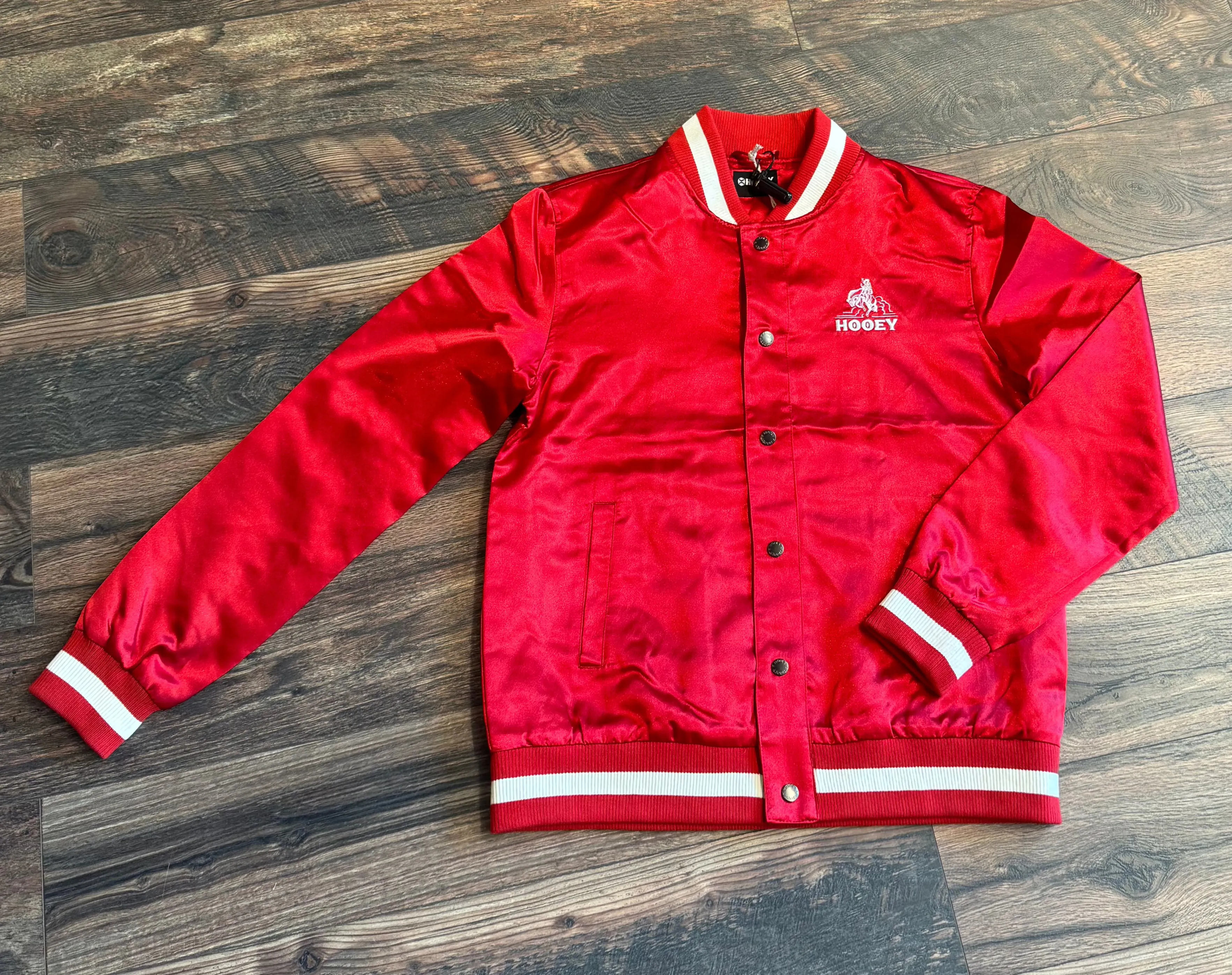 Men's Red and White Bomber Jacket - Hooey