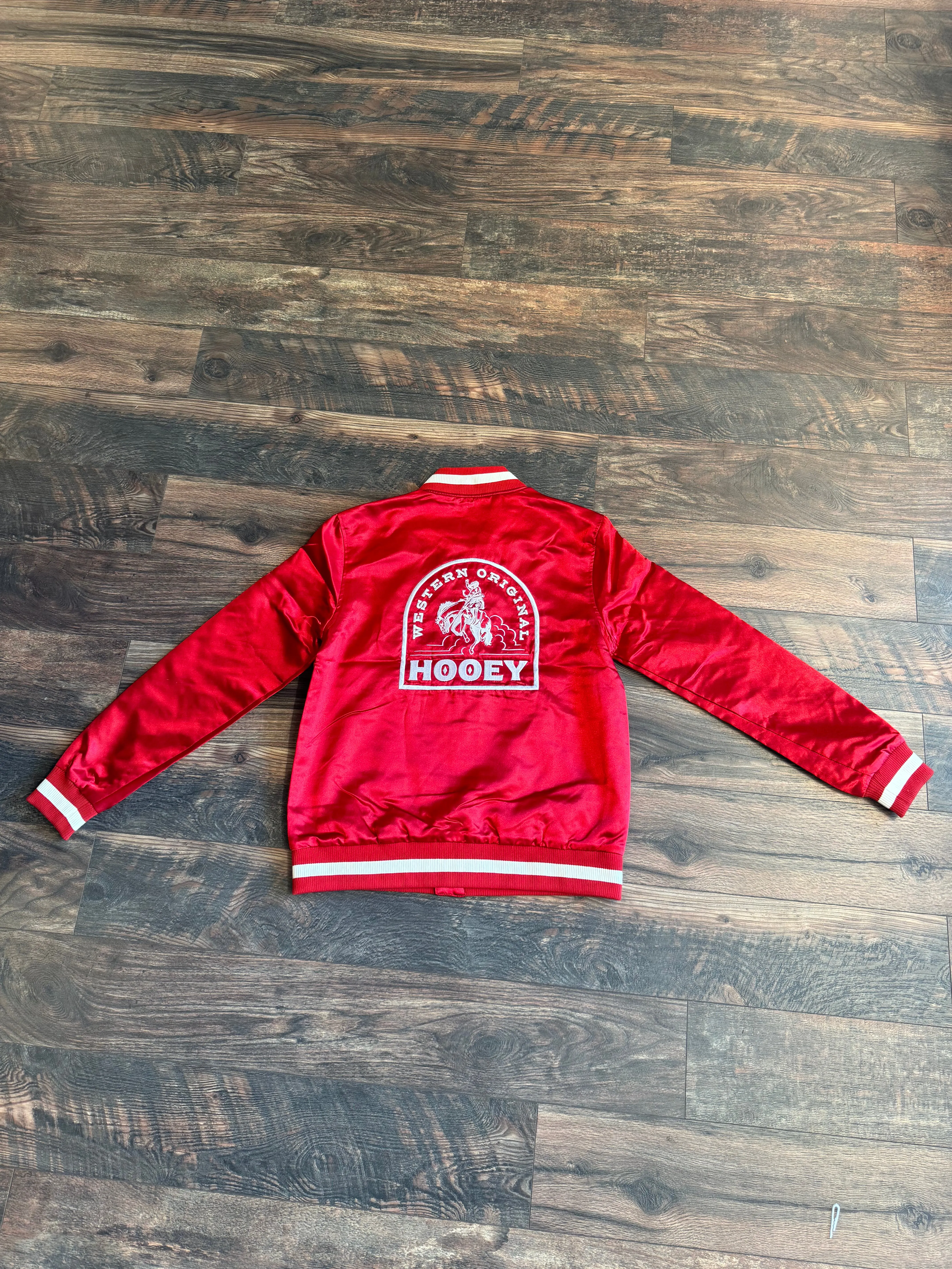 Men's Red and White Bomber Jacket - Hooey