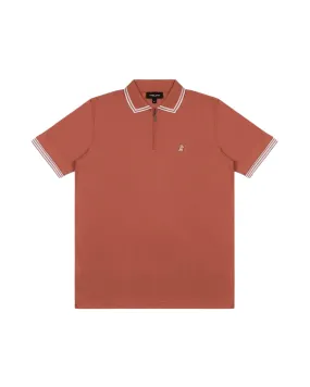 Men's Striped Travel Polo Shirt - Redwood A231