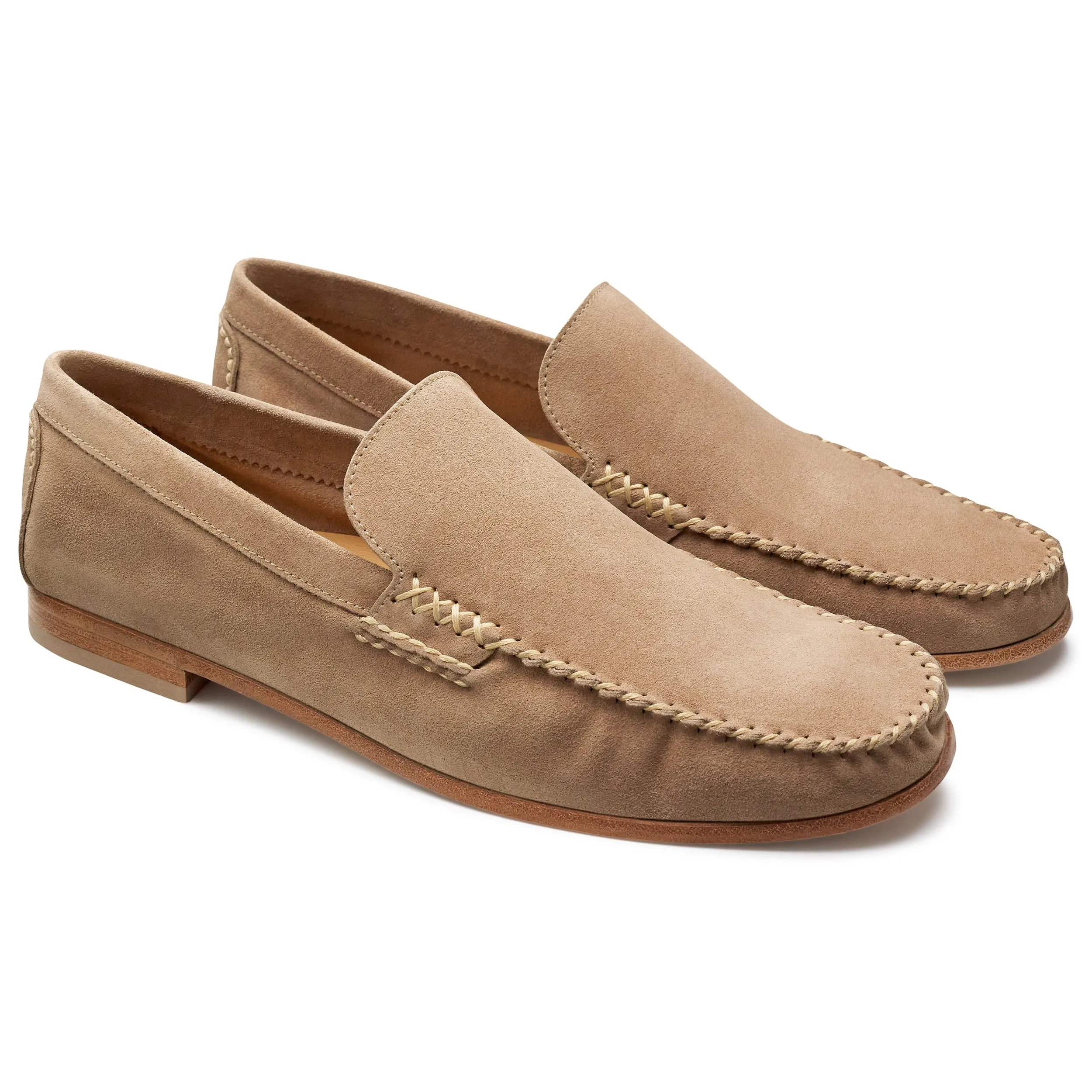 Mens tan suede casual  moccasins