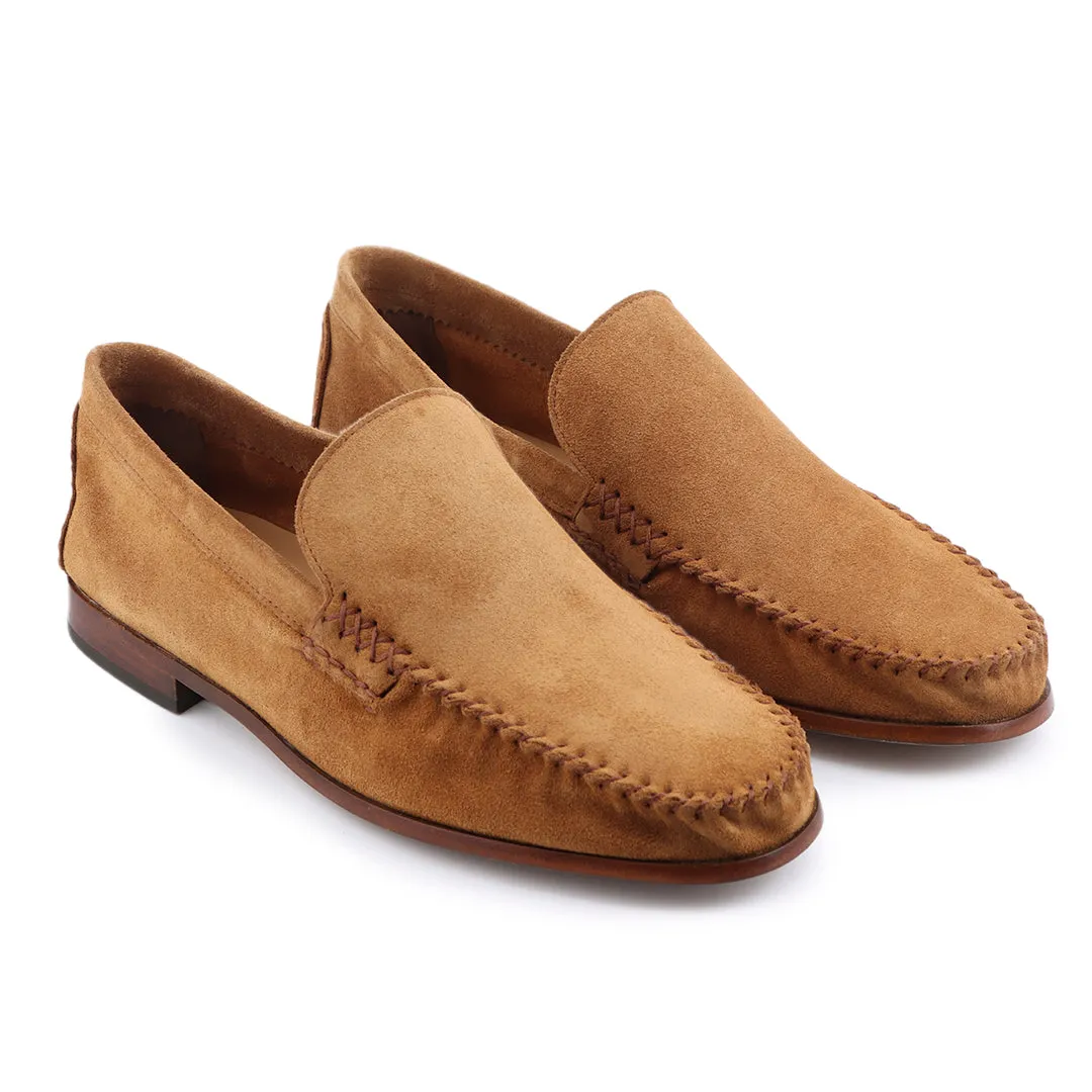 Mens tan suede casual  moccasins