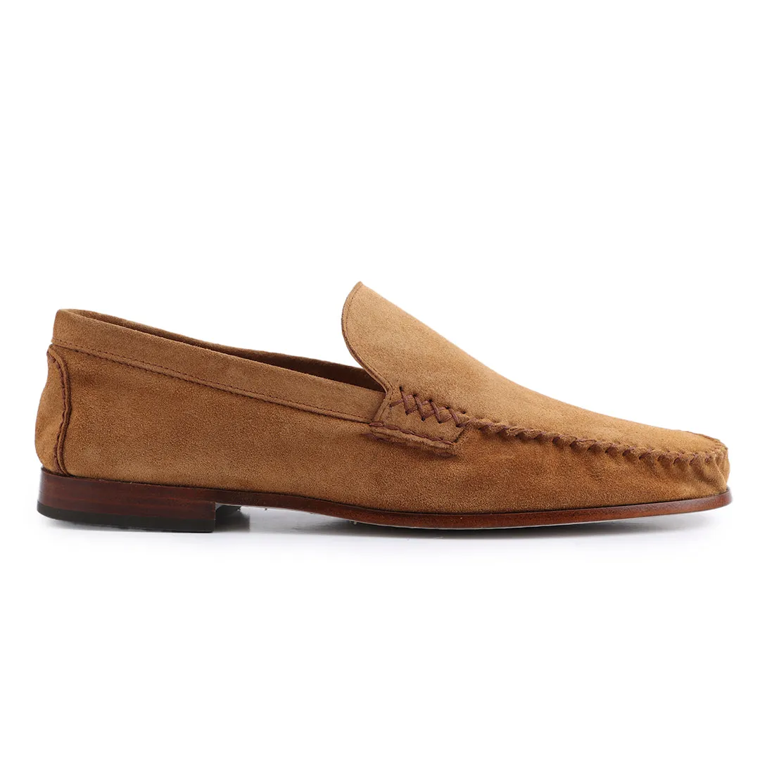 Mens tan suede casual  moccasins