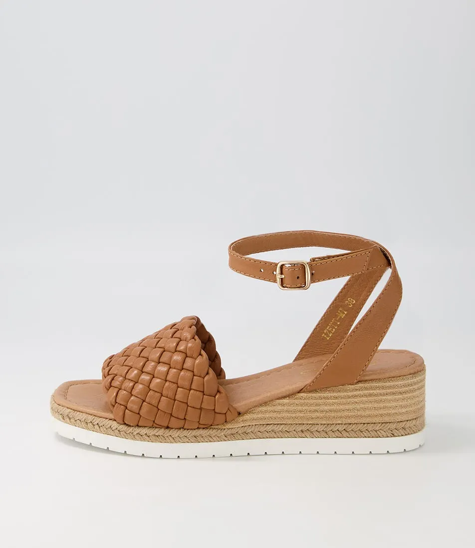 MIDAS Izett Dark Tan Leather Sandals