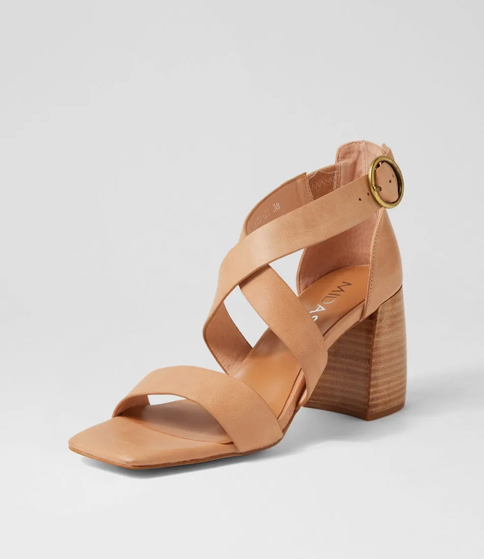 MIDAS Trinnit Latte Natural Leather Sandals