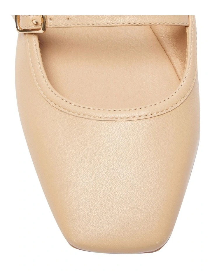 Millie Flat Ballet in Nude Leather