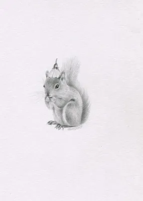 Mini Original 'Squirrel with Flower Hat'