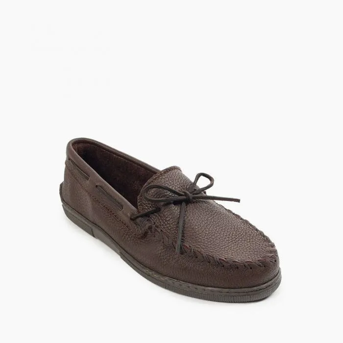 Minnetonka Men's Hardsole Moosehide Leather Moccasins