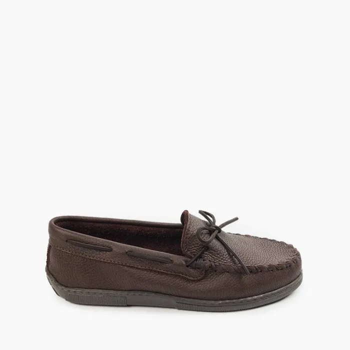 Minnetonka Men's Hardsole Moosehide Leather Moccasins