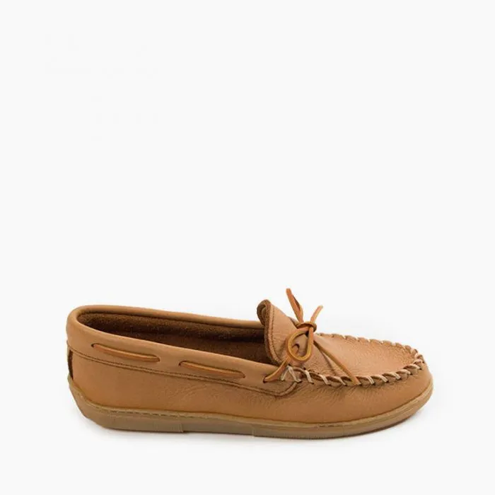 Minnetonka Men's Hardsole Moosehide Leather Moccasins