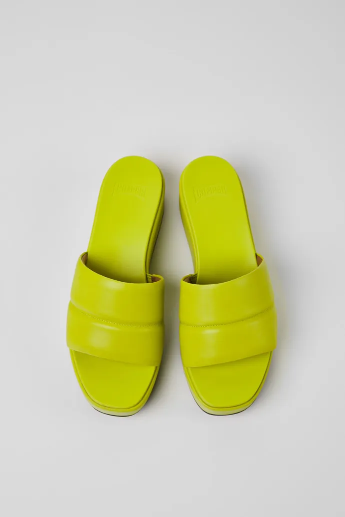 Misia Green leather sandals for women