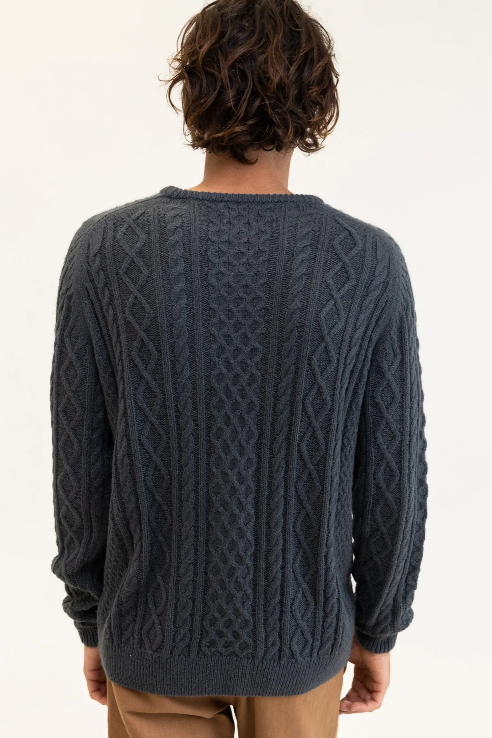 Mohair Fishermans Knit Kelp