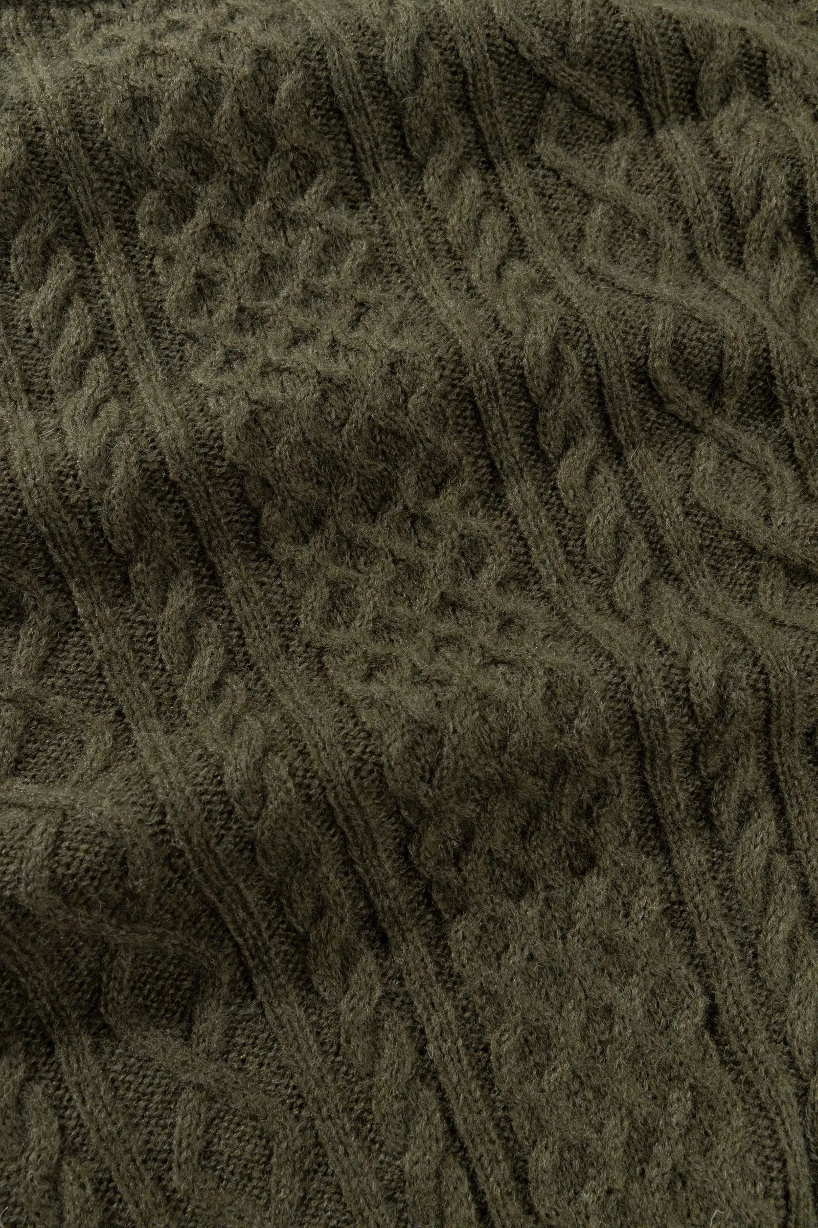 Mohair Fishermans Knit Olive