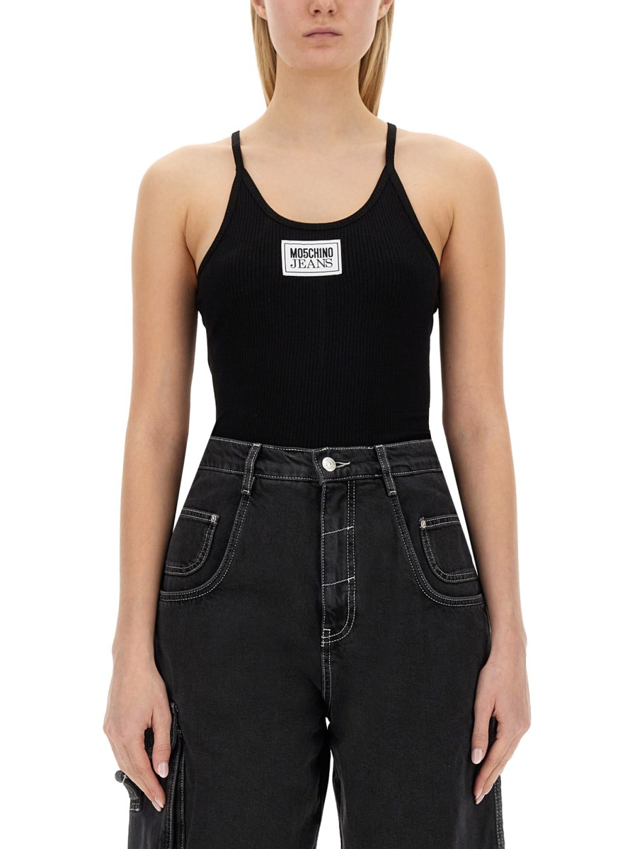 VISCOSE Knit Top with Logo by MOSCHINO JEANS