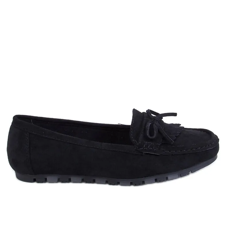 Mouton Black Suede Moccasins