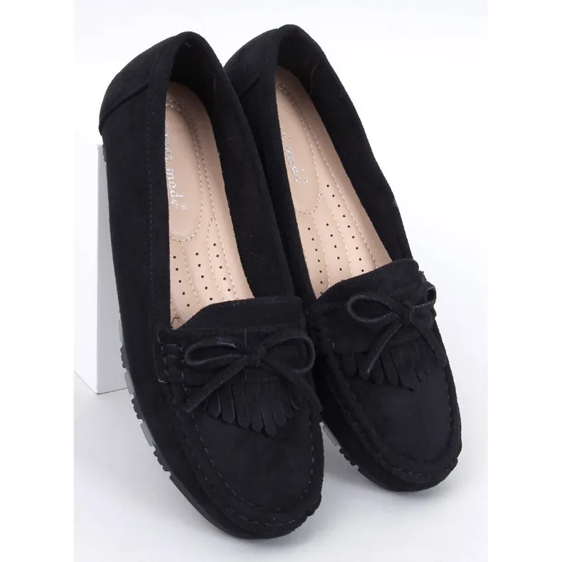 Mouton Black Suede Moccasins