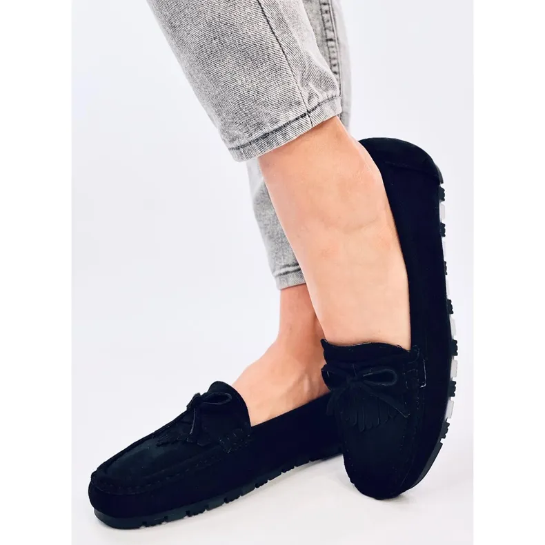 Mouton Black Suede Moccasins