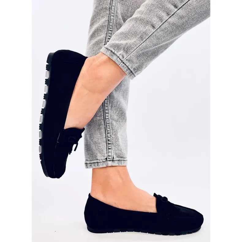 Mouton Black Suede Moccasins