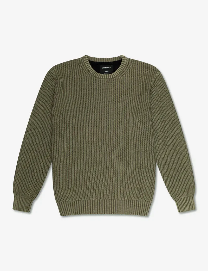 Fisher Knit Sweater - MR SIMPLE - Fatigue Green