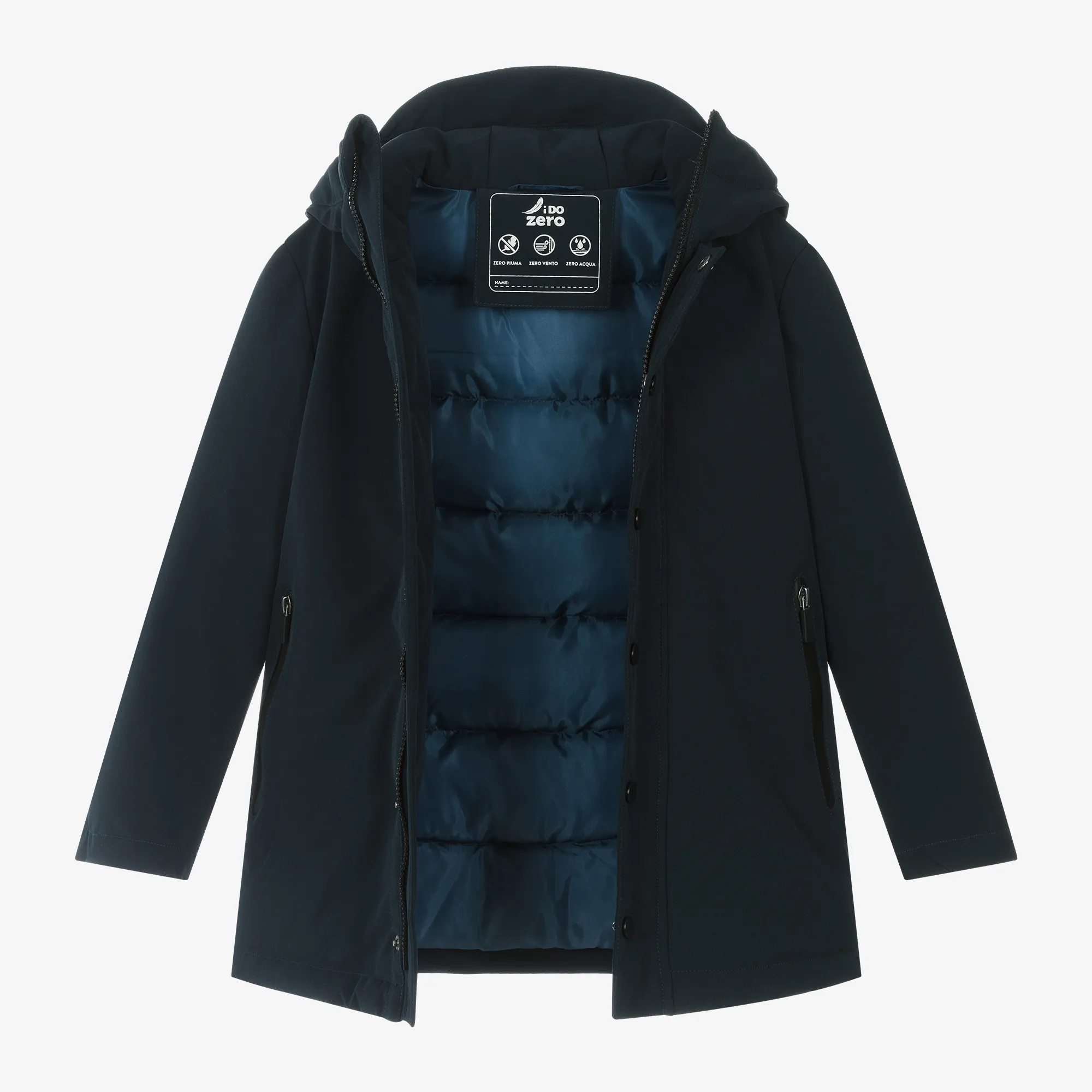 Navy Blue Hooded Waterproof Boys Coat