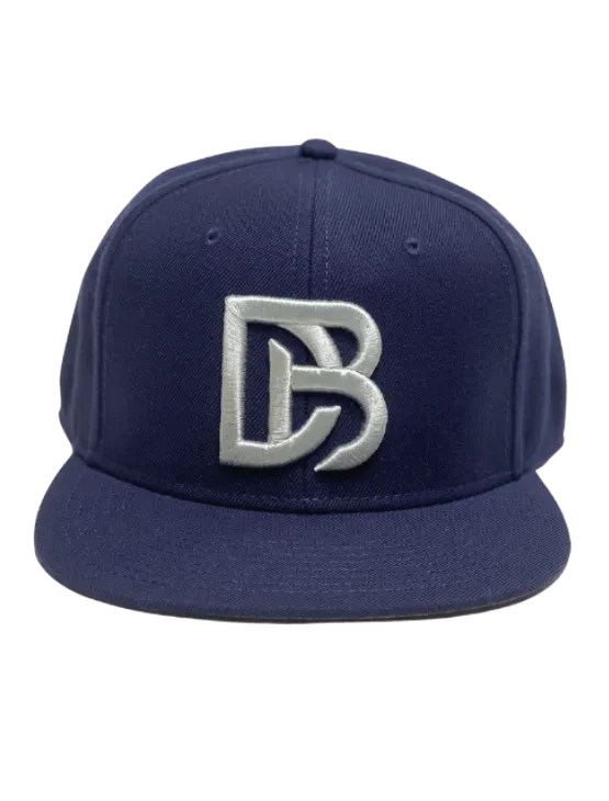 Navy DB Embroidered Flat Snapback