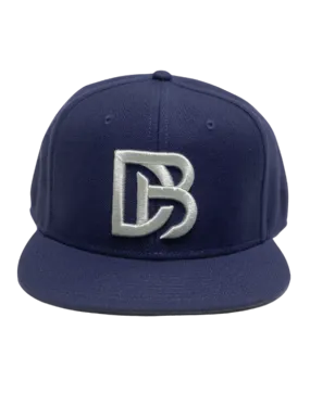 Navy DB Embroidered Flat Snapback