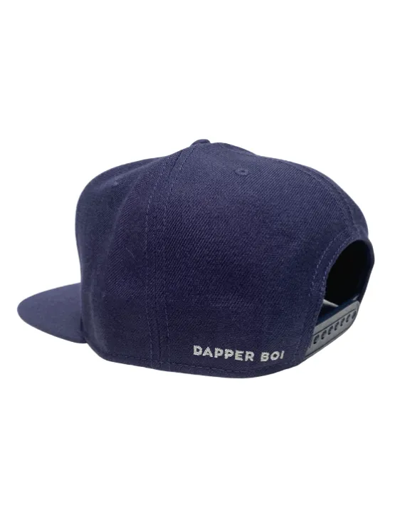 Navy DB Embroidered Flat Snapback