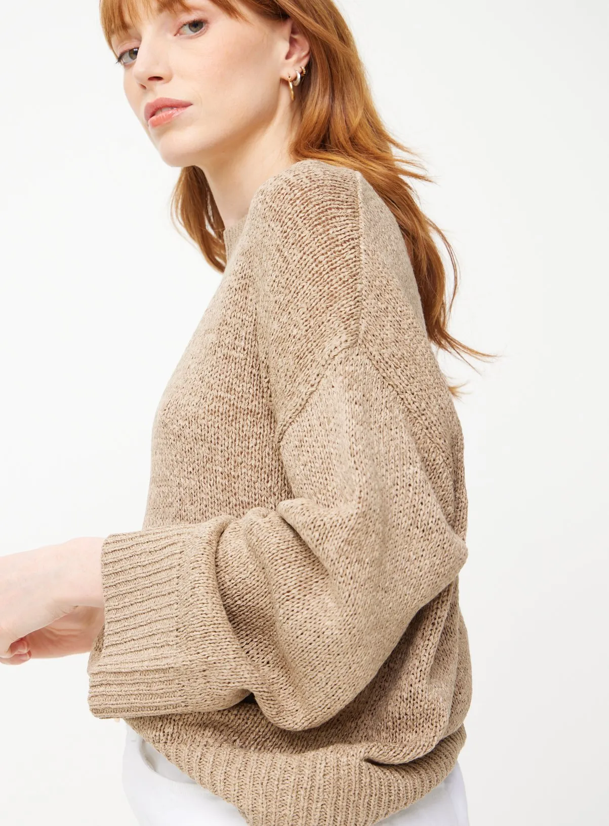 Neutral Cropped Tape Yarn Jumper 20 - Shop Jumpers at Tu.