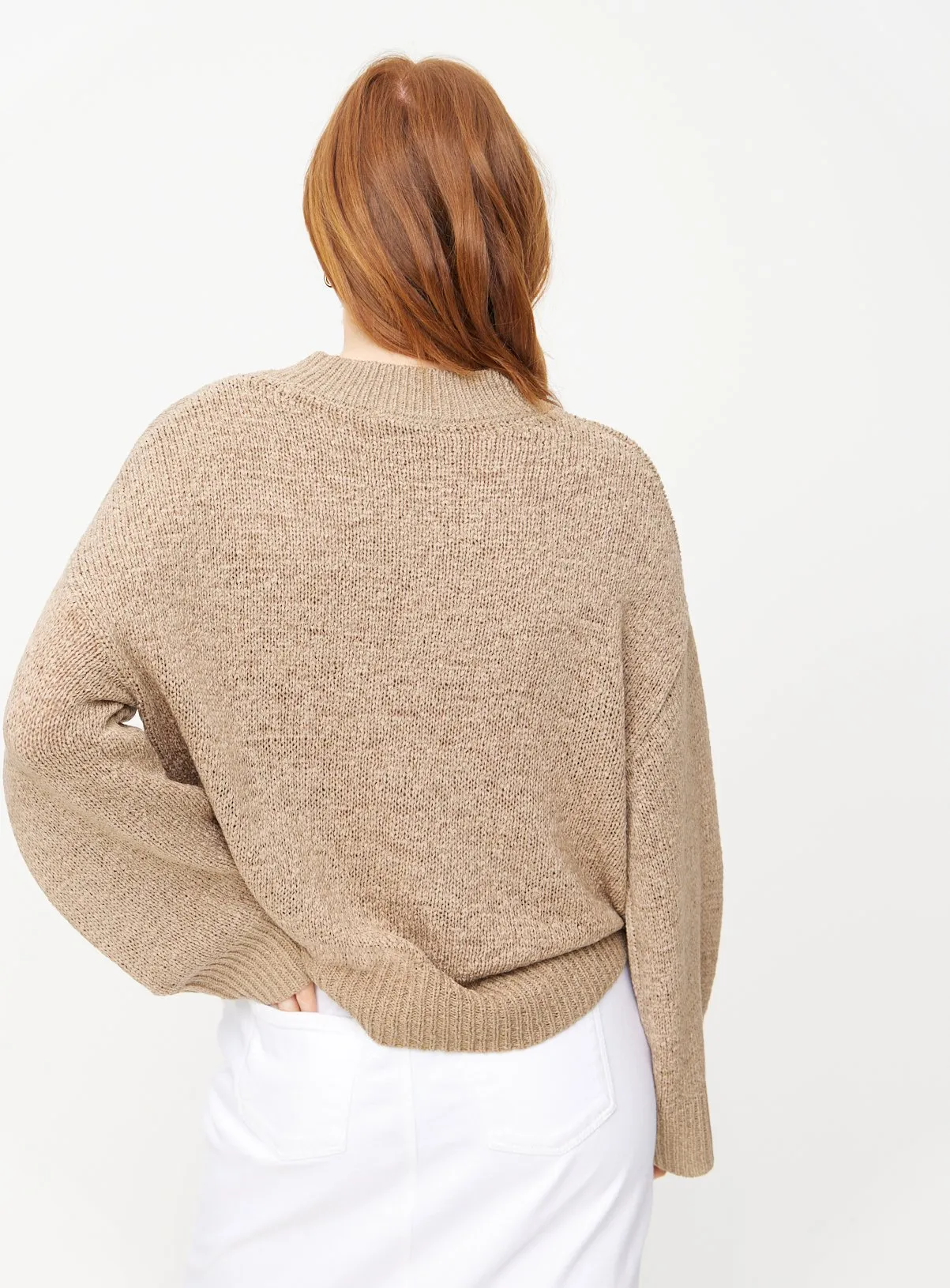 Neutral Cropped Tape Yarn Jumper Size 12 | Women's Jumpers | Tu Clothing