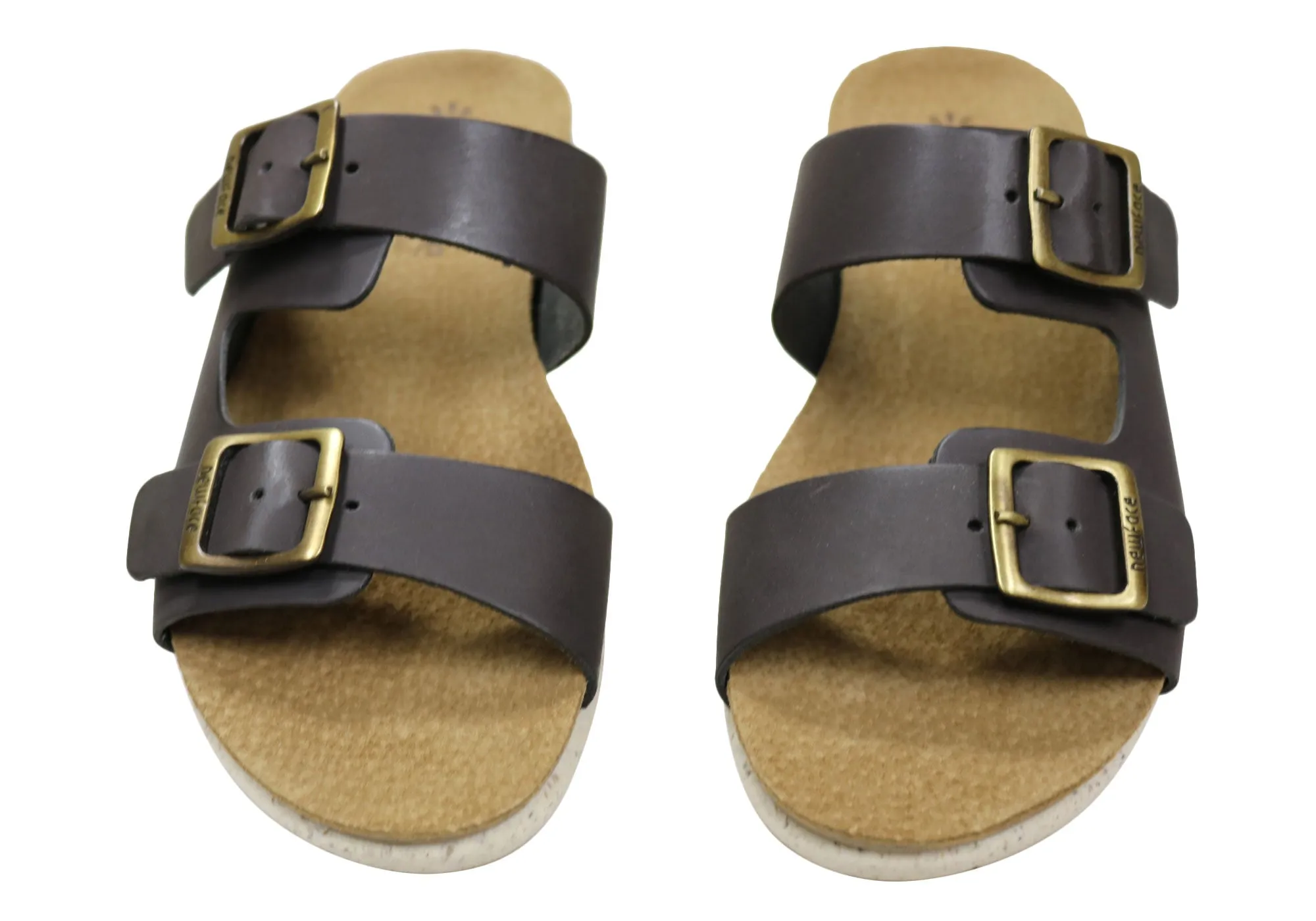 New Face Lockia Womens Comfort Leather Slides Sandals Made In Brazil