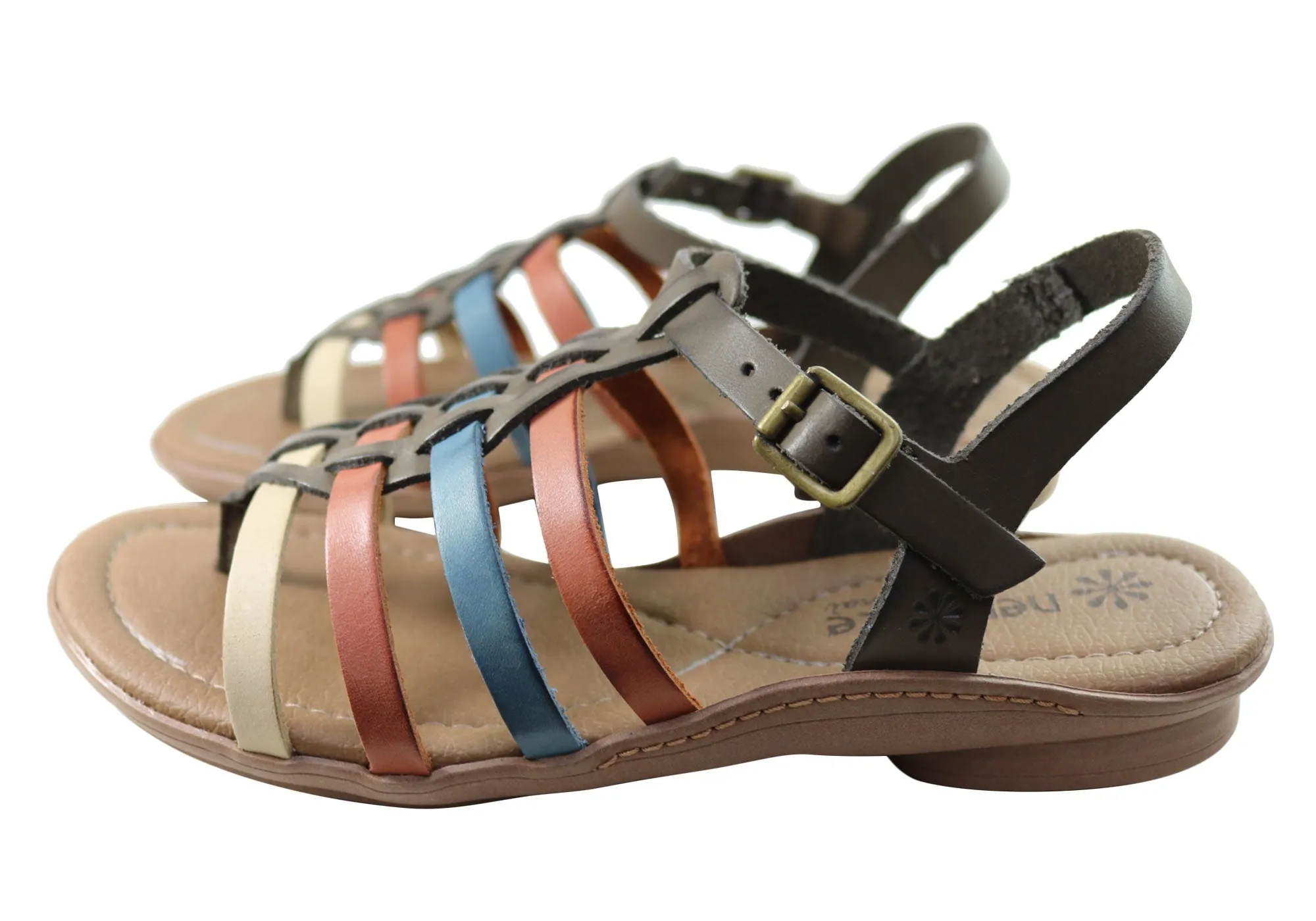 New Face Mari Womens Comfortable Leather Sandals Made In Brazil