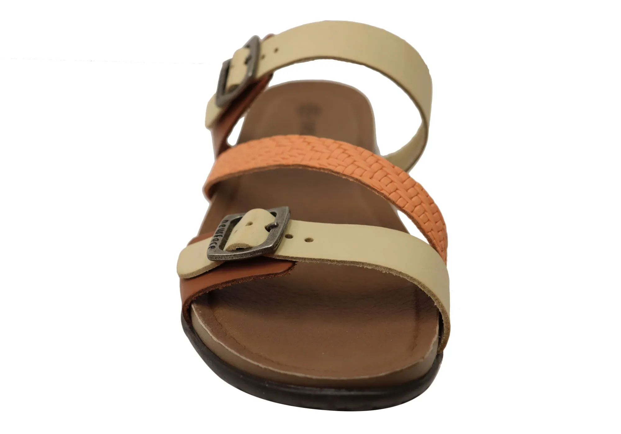 New Face Maxime Womens Comfort Leather Slides Sandals Made In Brazil