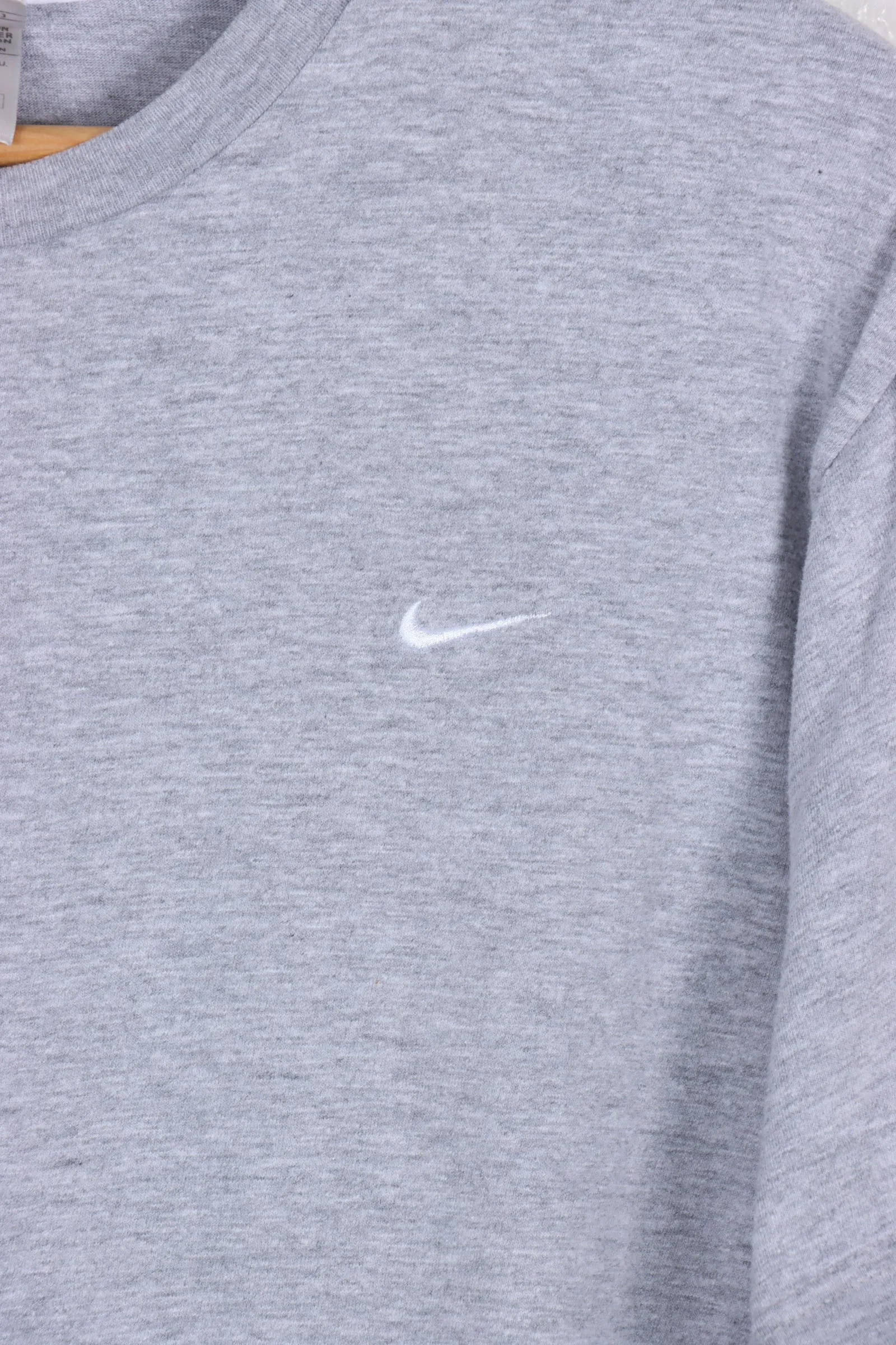 NIKE Gray Marle White Embroidered Tee (XL)