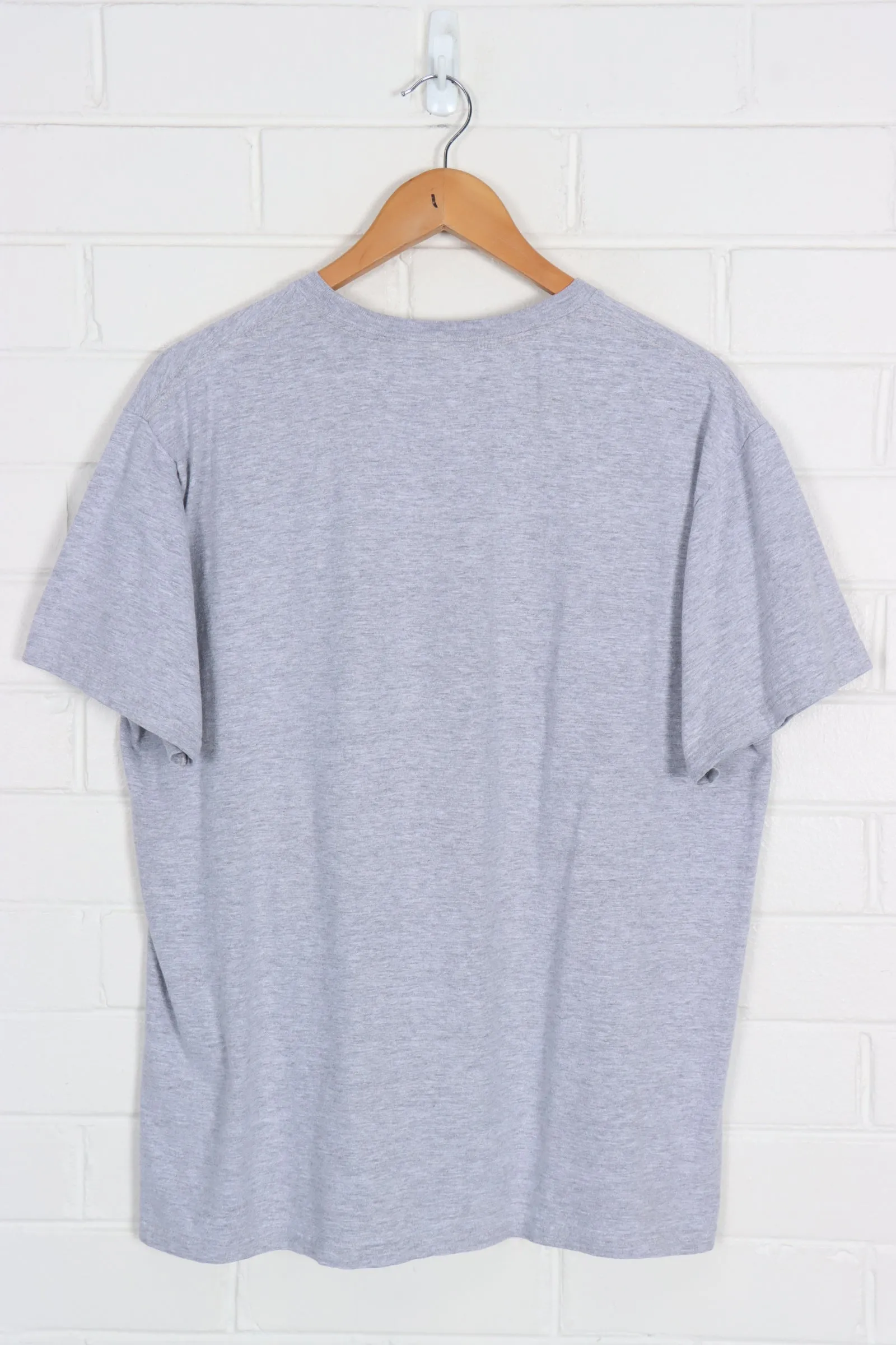 NIKE Gray Marle White Embroidered Tee (XL)