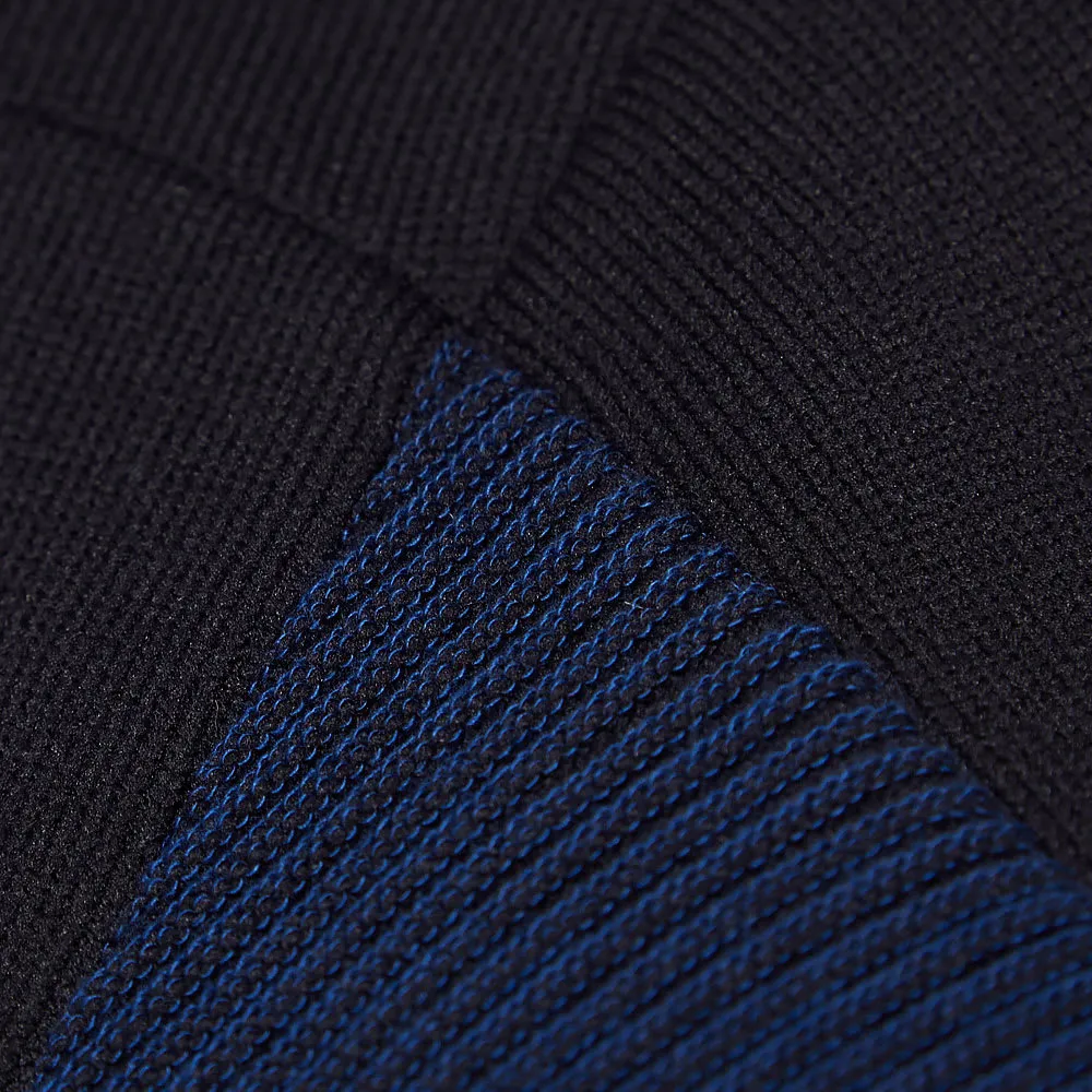 Knit Track Jacket in Black & Navy