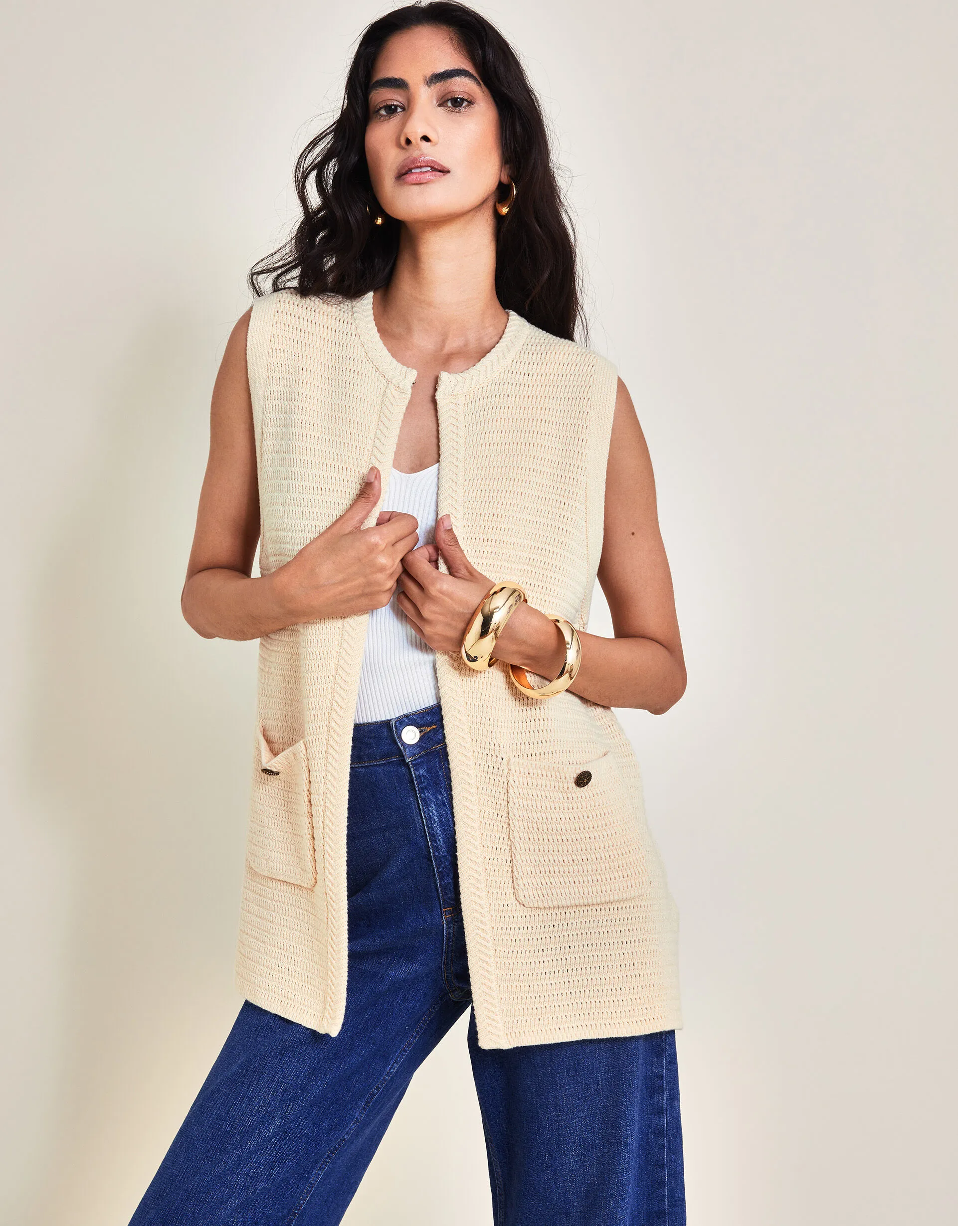 Noah Knit Gilet Ivory