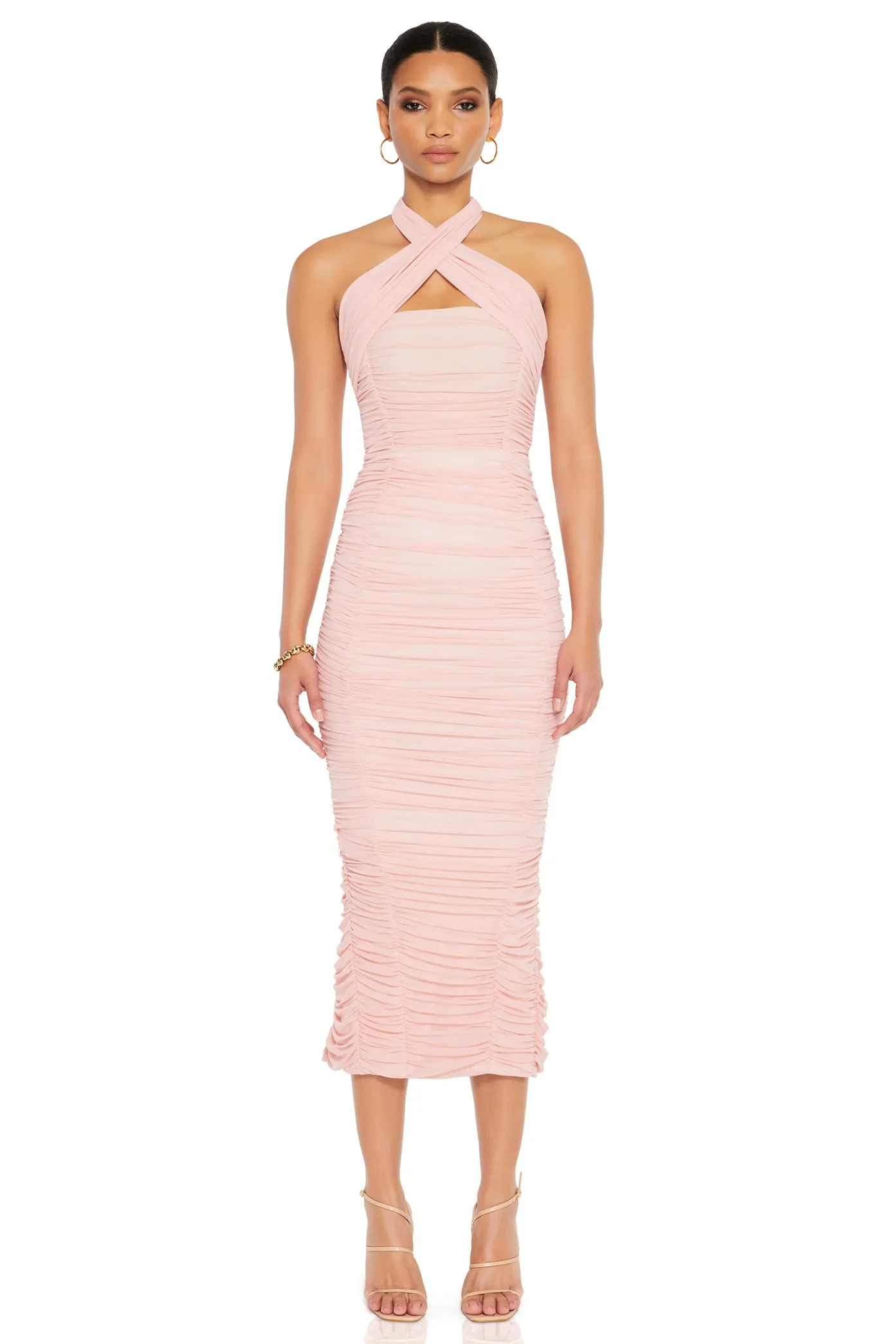 Nookie Monroe Midi Dress - Baby Pink could be rewritten as Pink Nookie Monroe Midi Dress for better search engine optimization.